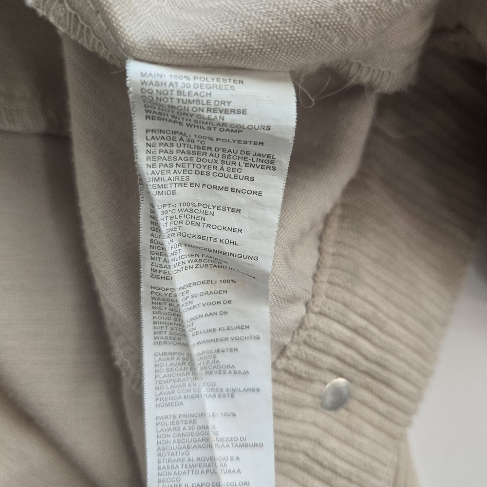 NASTY GAL Beige Corduroy Jacket, Size 4 - Picture 8 of 12